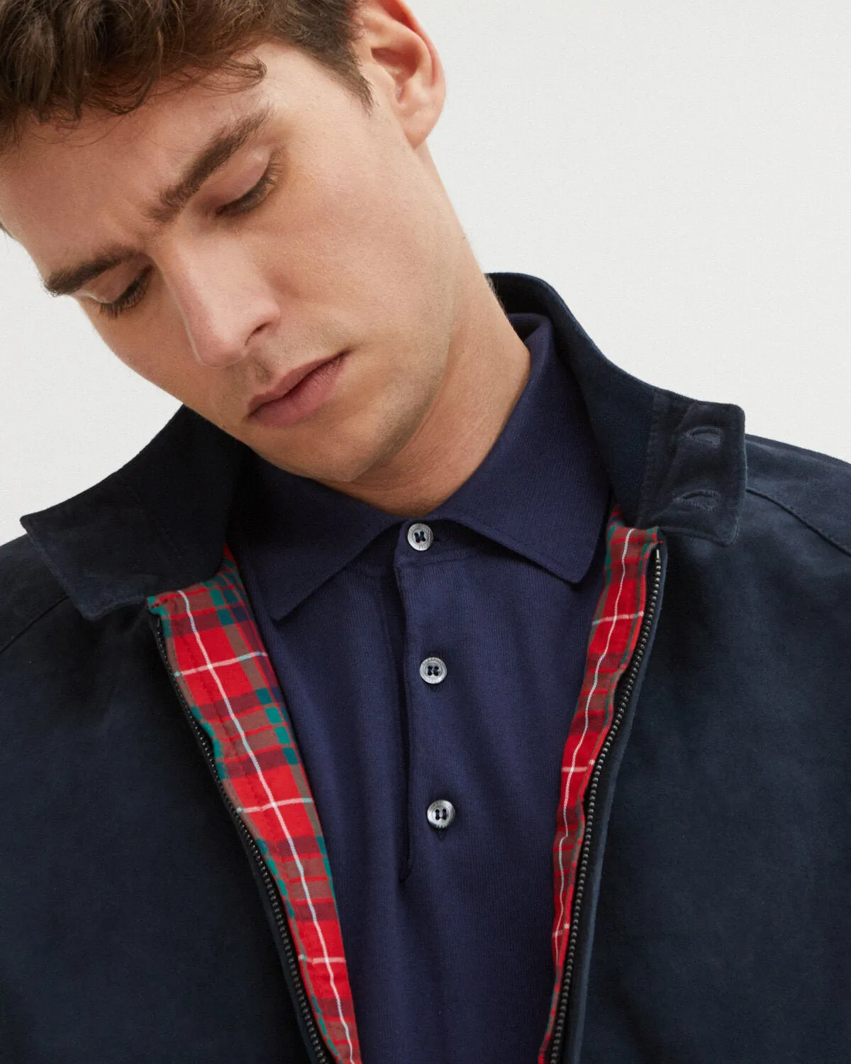 Baracuta G9 Suede Harrington Jacket - Navy