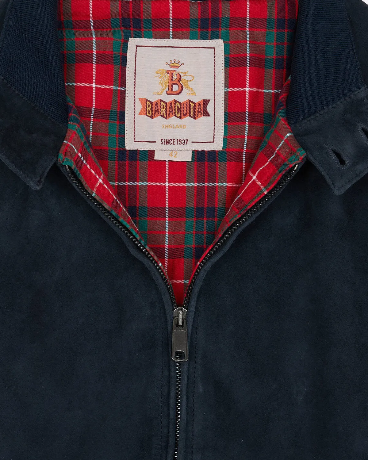 Baracuta G9 Suede Harrington Jacket - Navy