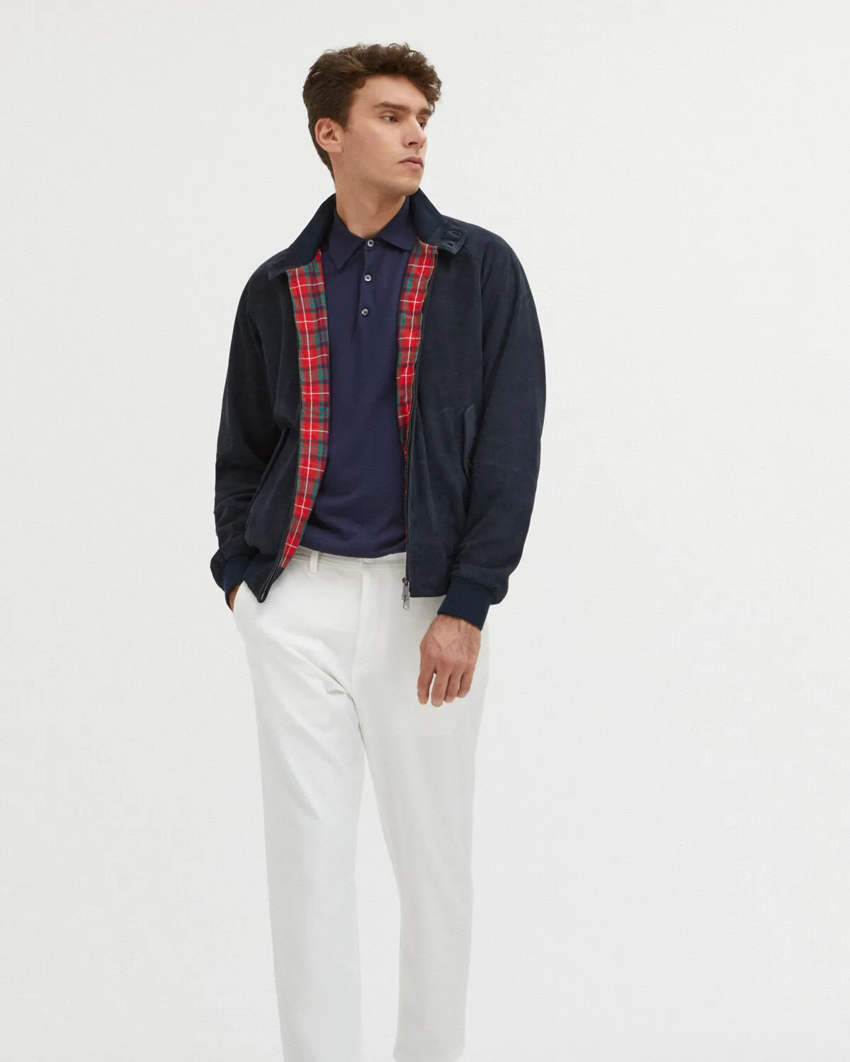 Baracuta G9 Suede Harrington Jacket - Navy