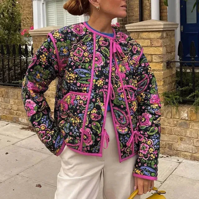 bunt gefütterter Cardigan