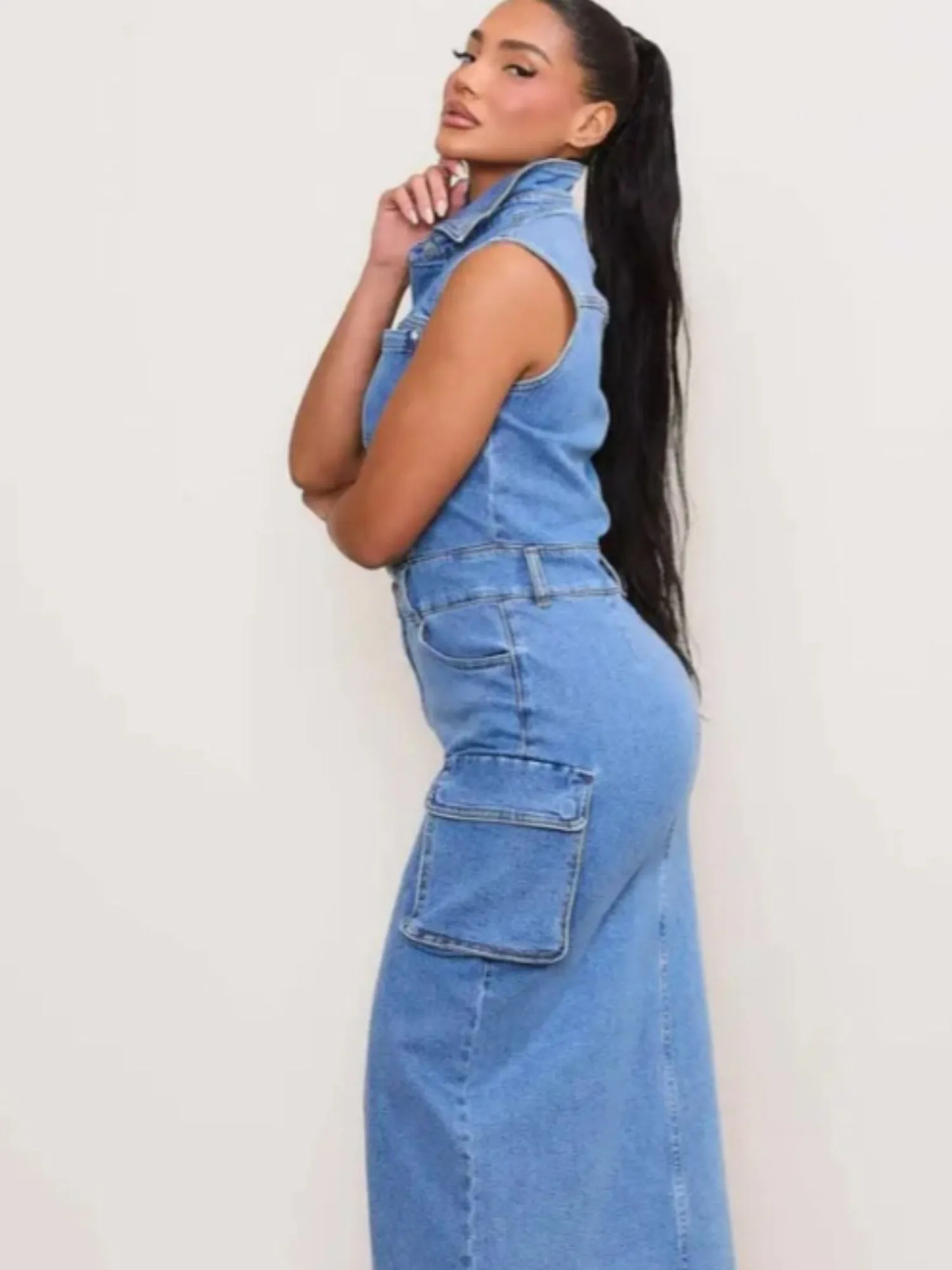 Cargo Denim Dress