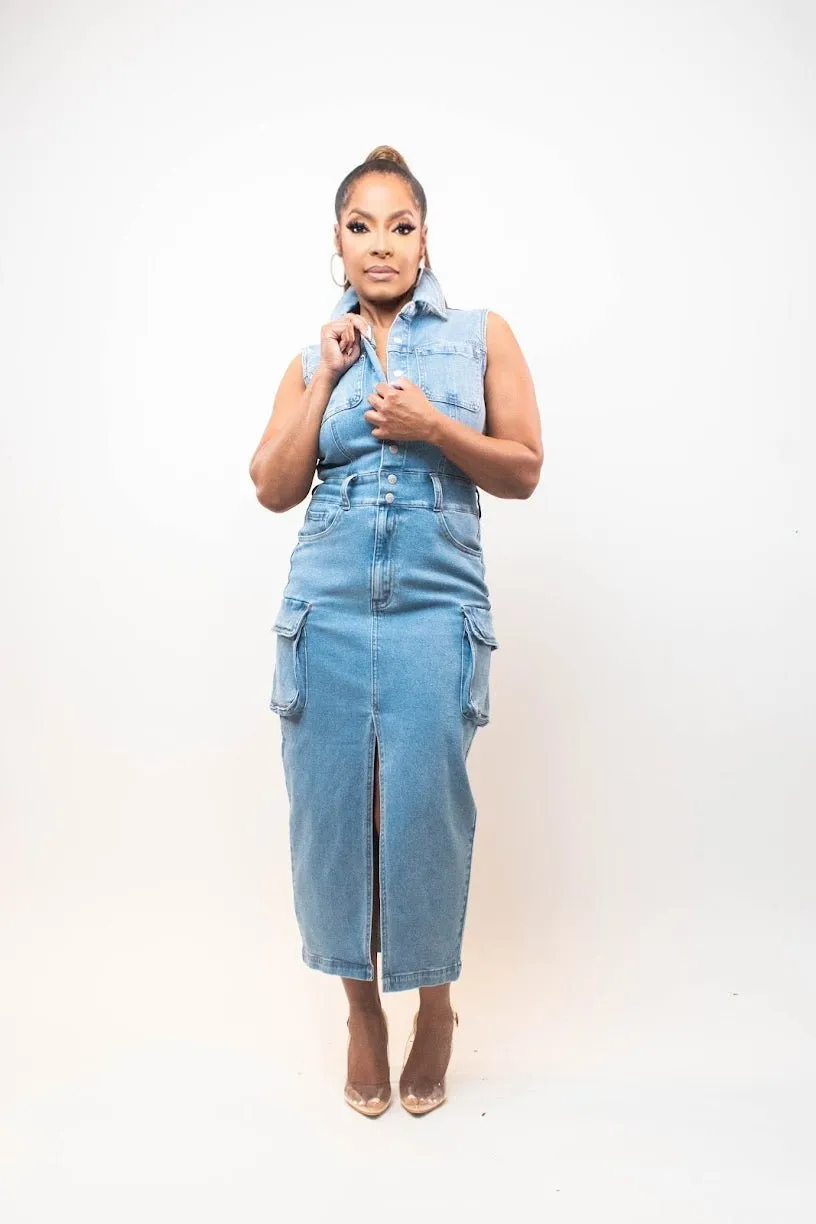 Cargo Denim Dress