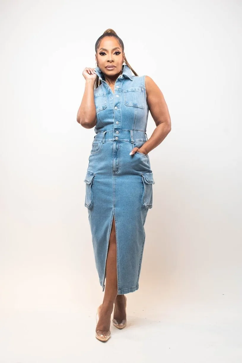 Cargo Denim Dress