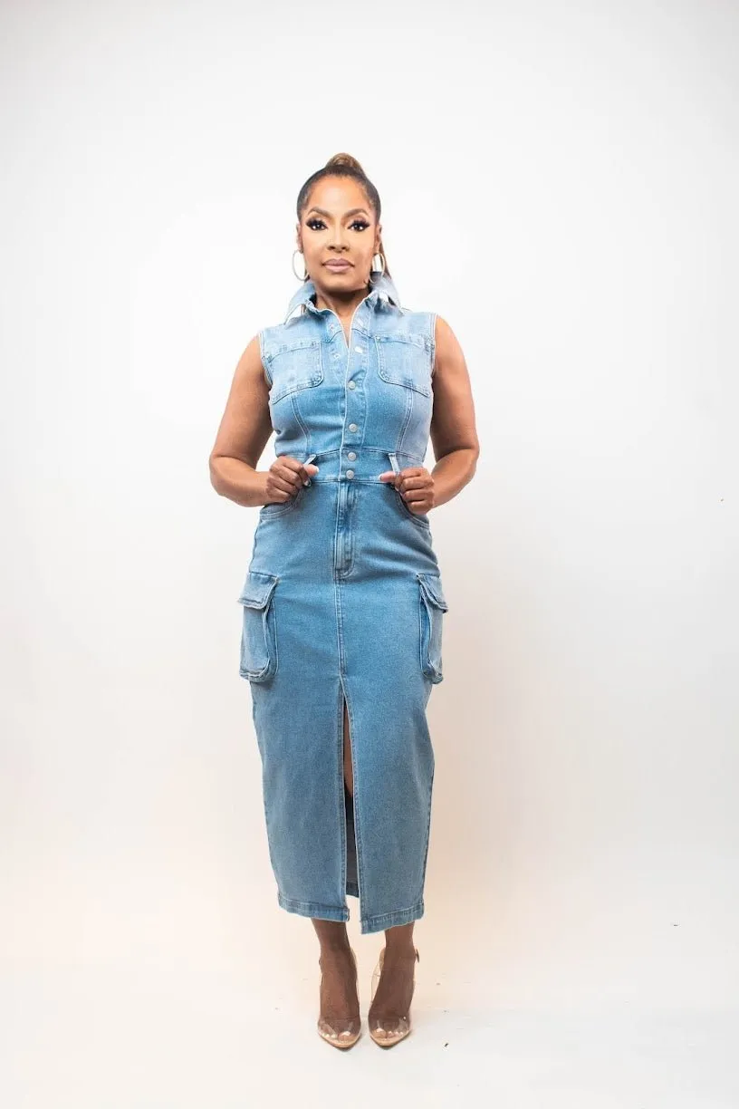 Cargo Denim Dress