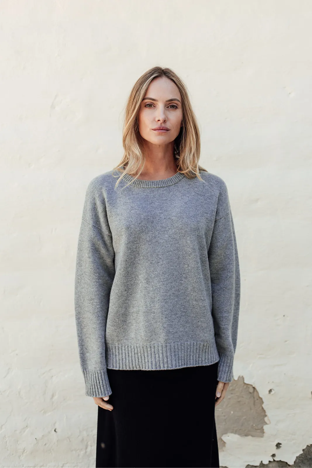 Cashmere Merino Jersey - Soft Grey