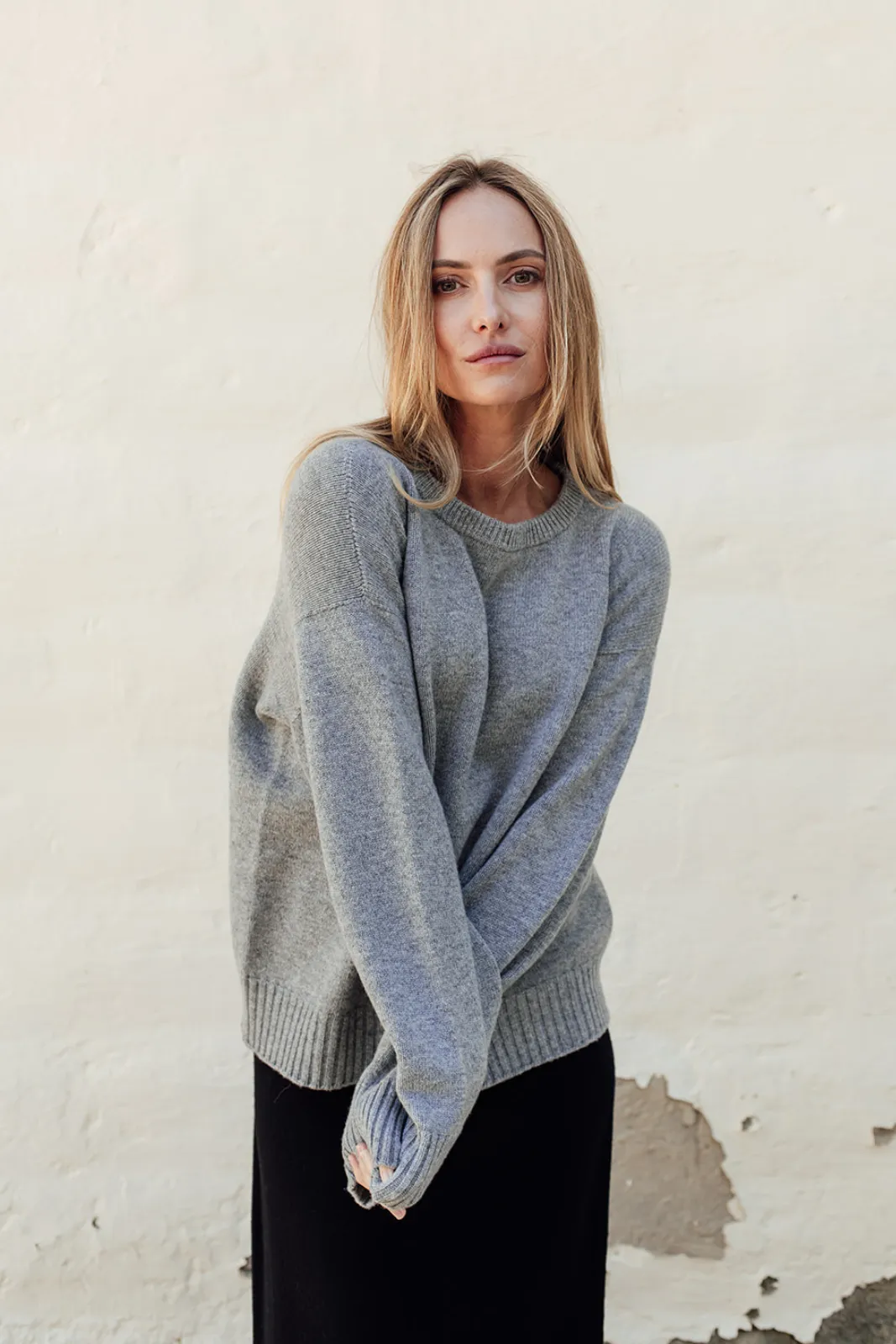 Cashmere Merino Jersey - Soft Grey