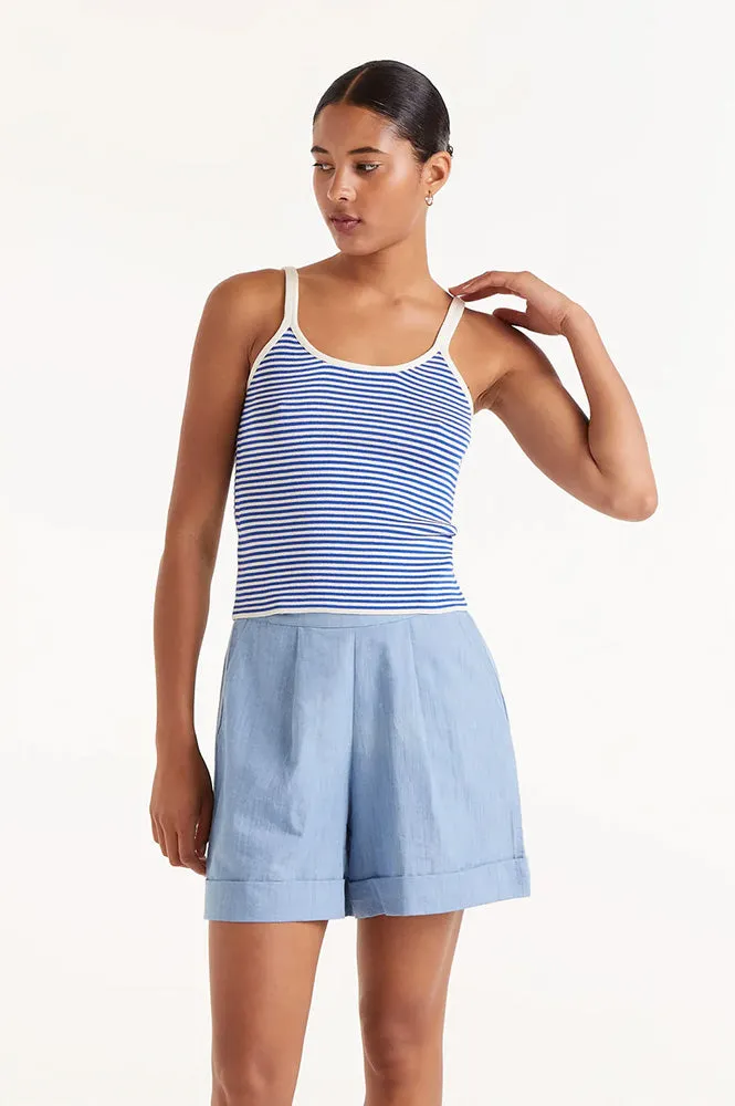 Compania Fantastica Blue and White Strappy Vest Top