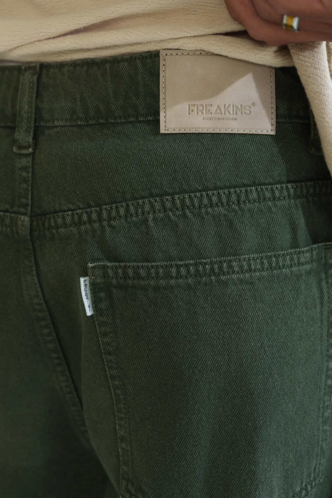 Dark Olive Men's Baggy Straight Jeans