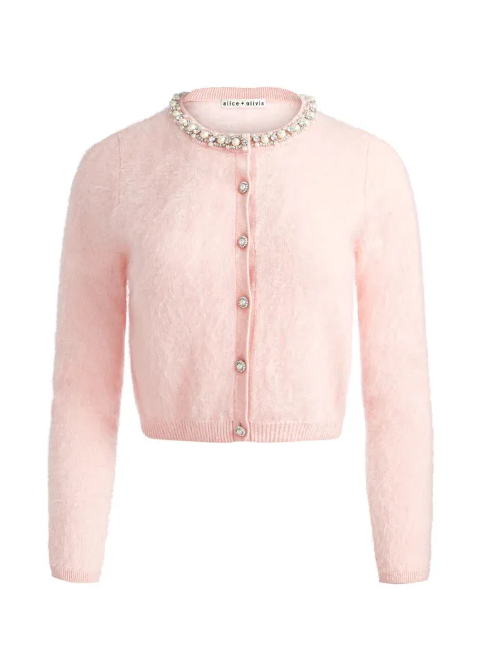 Dollie Embellished Cardigan - Pearl Blush