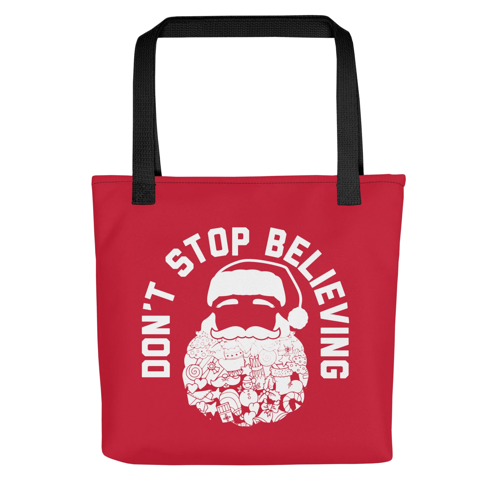 Don't Stop Believing Santa Tote Bag