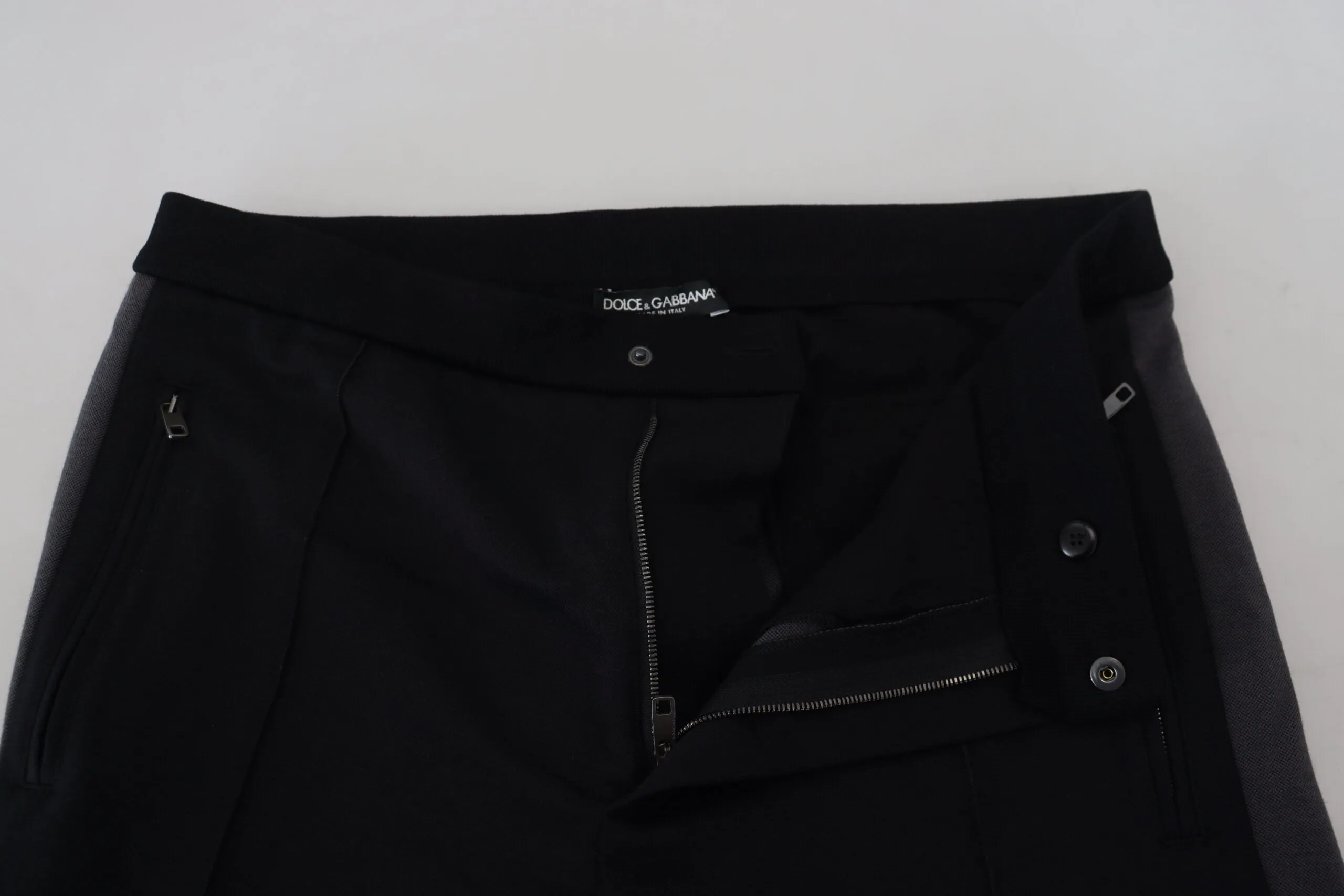 Elegant Black Jogger Pants in Luxe Wool Blend