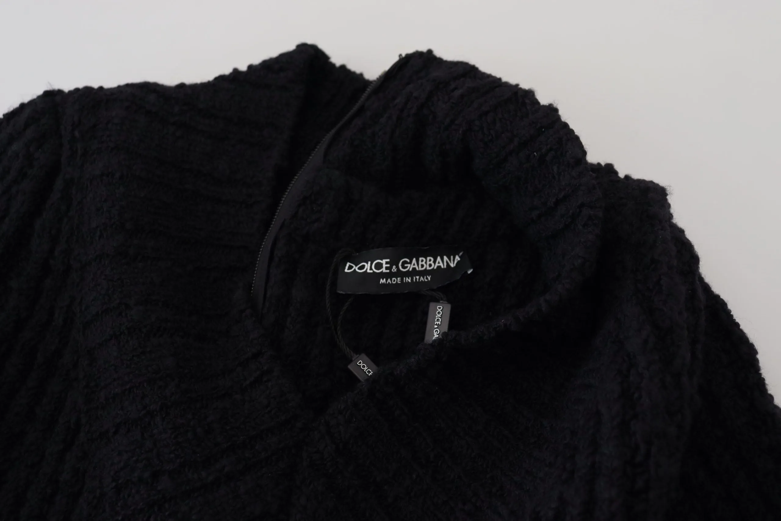 Elegant Black Wool Blend Sweater Dress