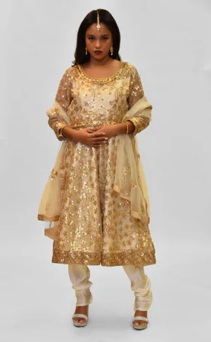 Fancy Heavy Embroidered Pearl White Salwar Kameez