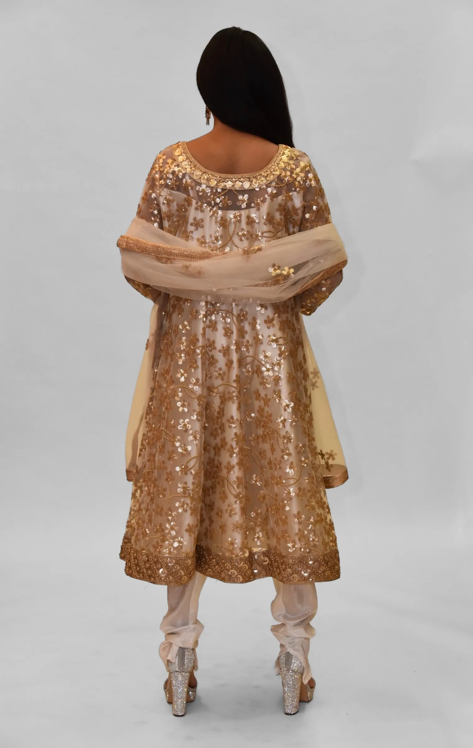 Fancy Heavy Embroidered Pearl White Salwar Kameez