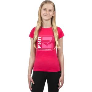 FXR  Girls Broadcast Premium T-Shirt Tee Short Sleeve Cotton Casual Razz E Pink