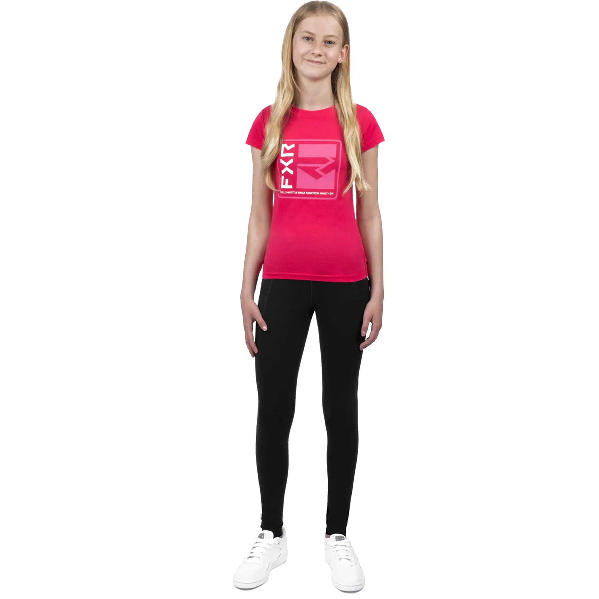 FXR  Girls Broadcast Premium T-Shirt Tee Short Sleeve Cotton Casual Razz E Pink