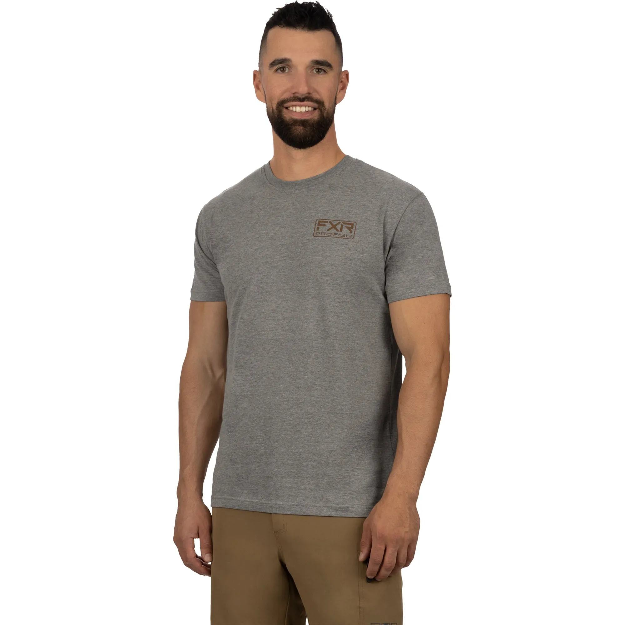FXR Mens Walleye Premium T-Shirt Grey Heather/Copper