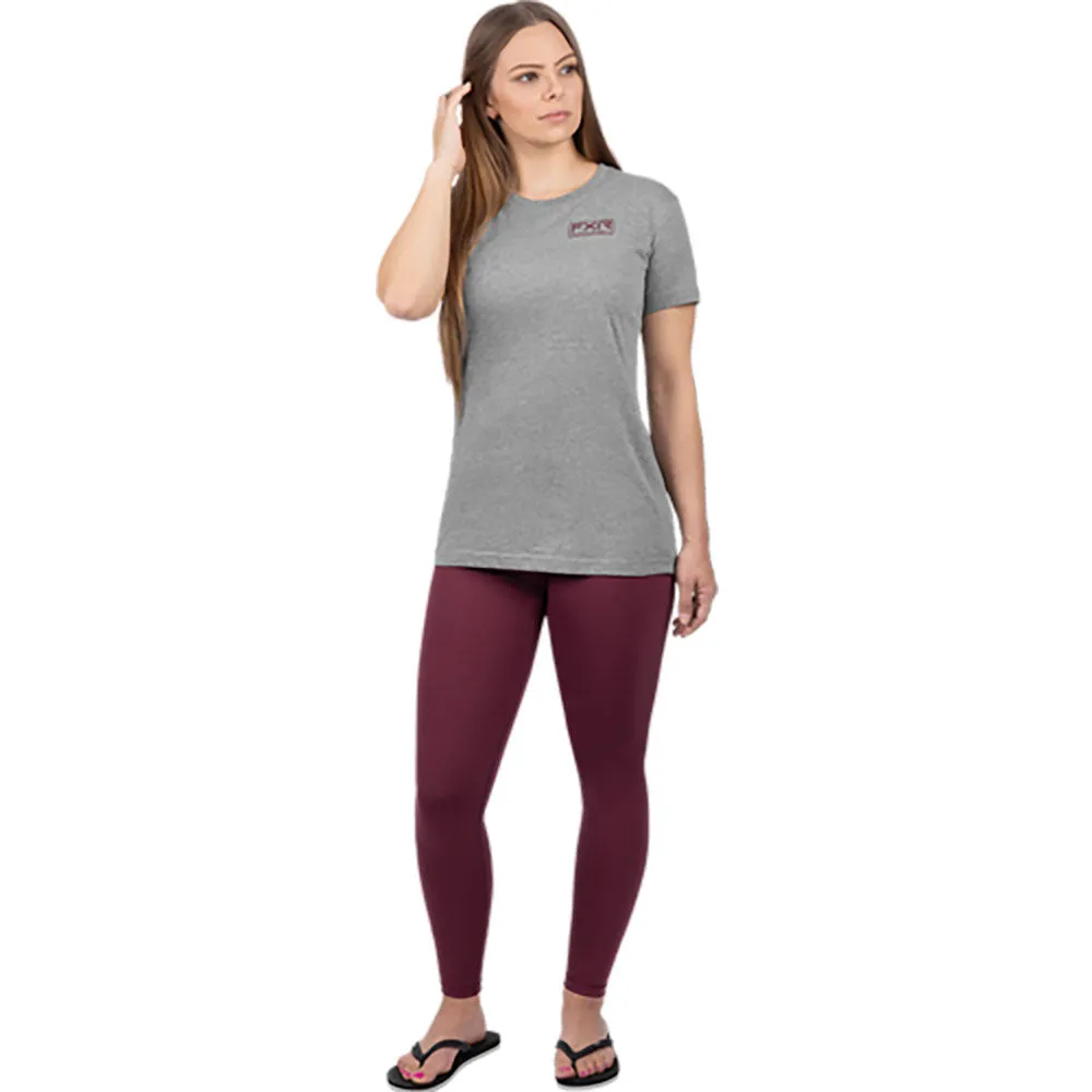FXR Walleye Premium T-Shirt Grey Heather/Merlot