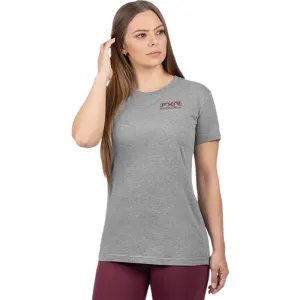 FXR Walleye Premium T-Shirt Grey Heather/Merlot