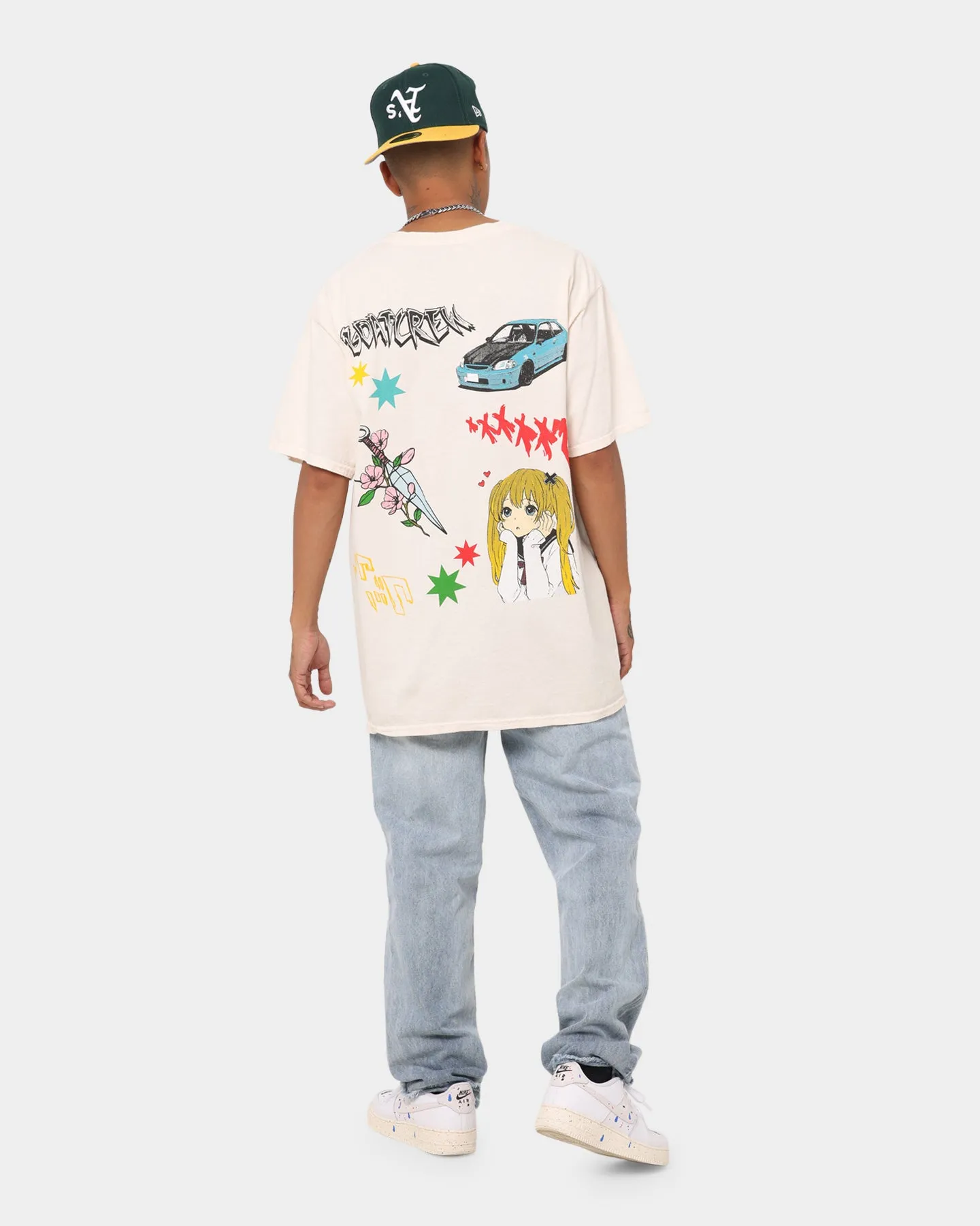 Goat Crew All Over Manga Vintage T-Shirt Off White