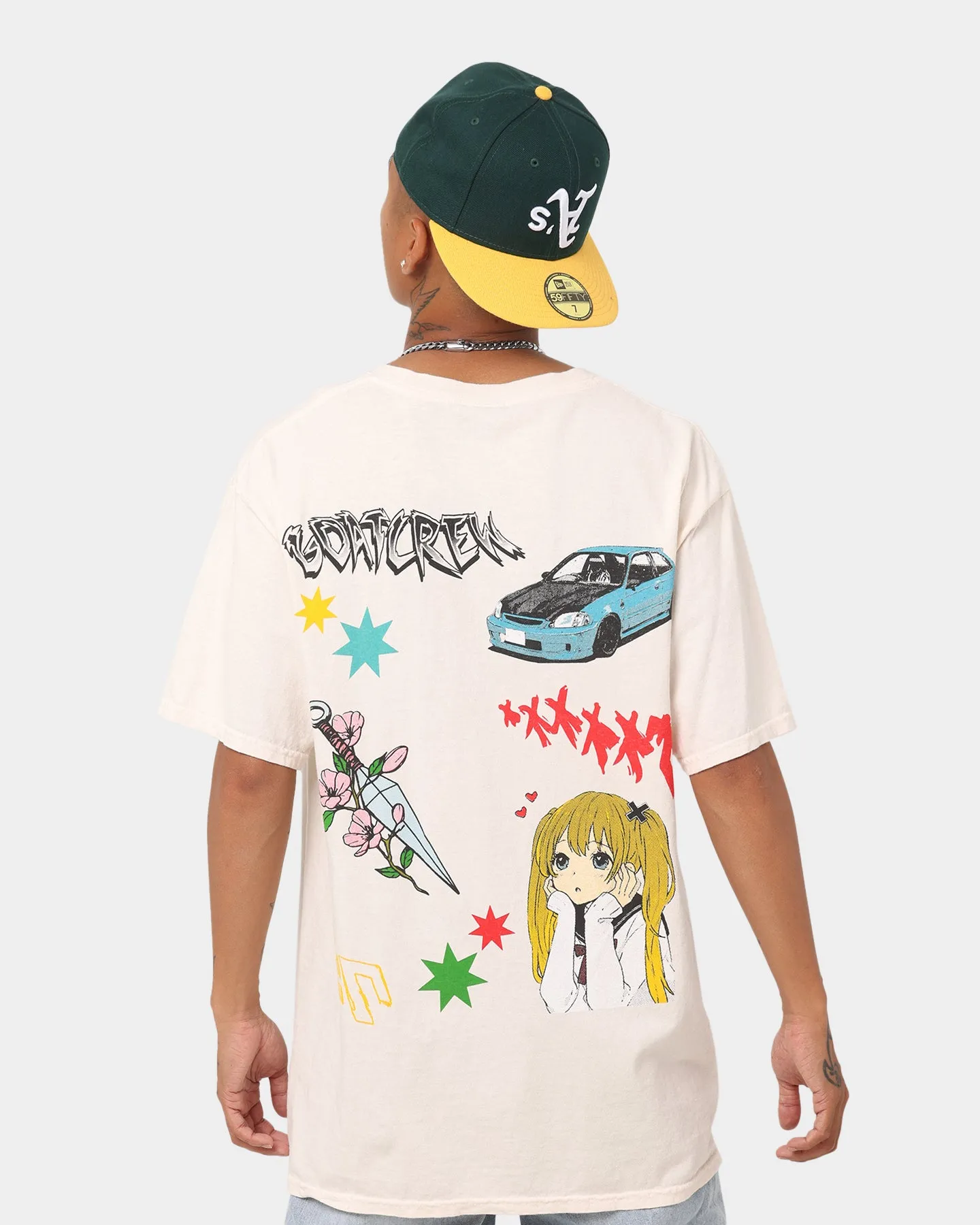 Goat Crew All Over Manga Vintage T-Shirt Off White