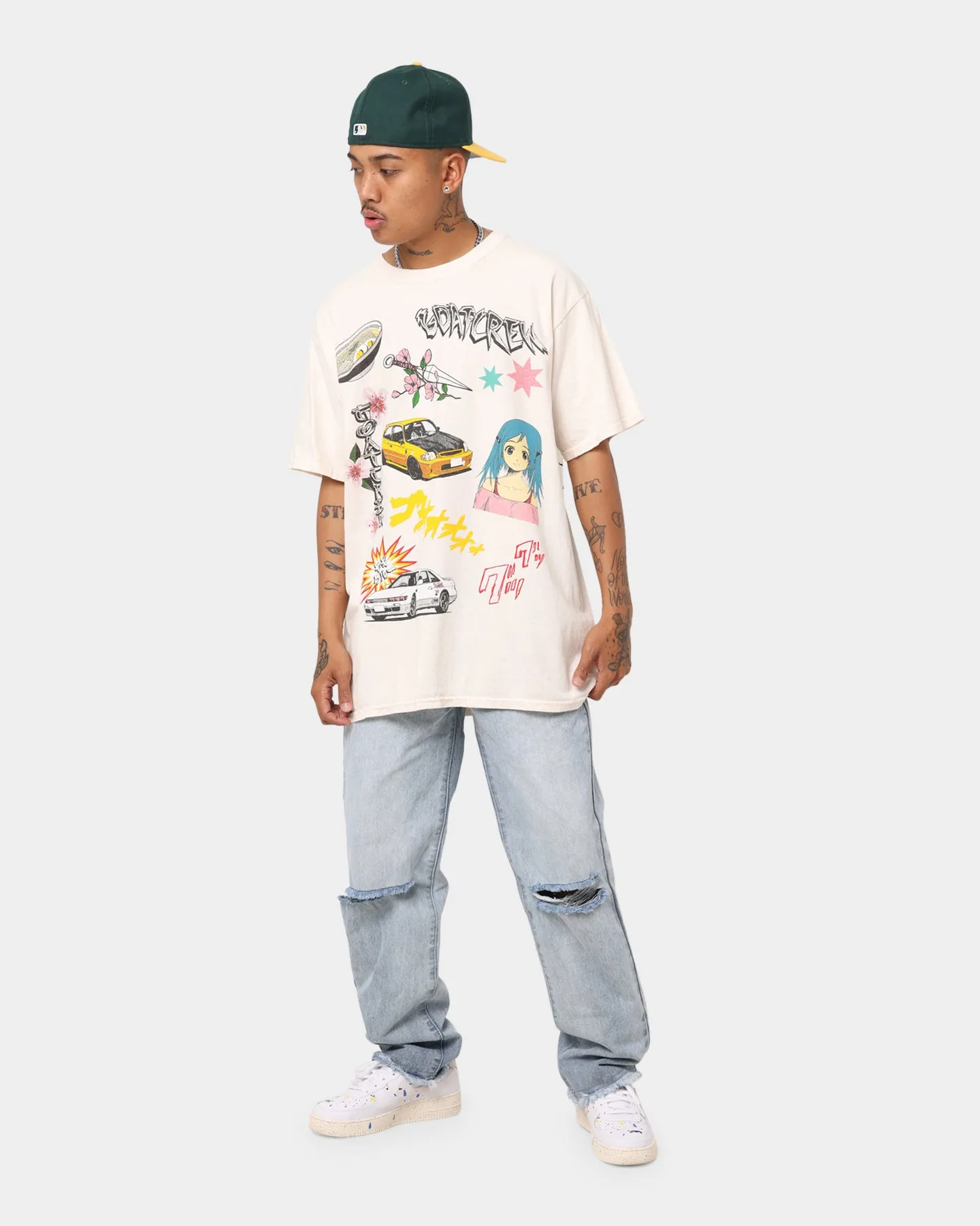 Goat Crew All Over Manga Vintage T-Shirt Off White
