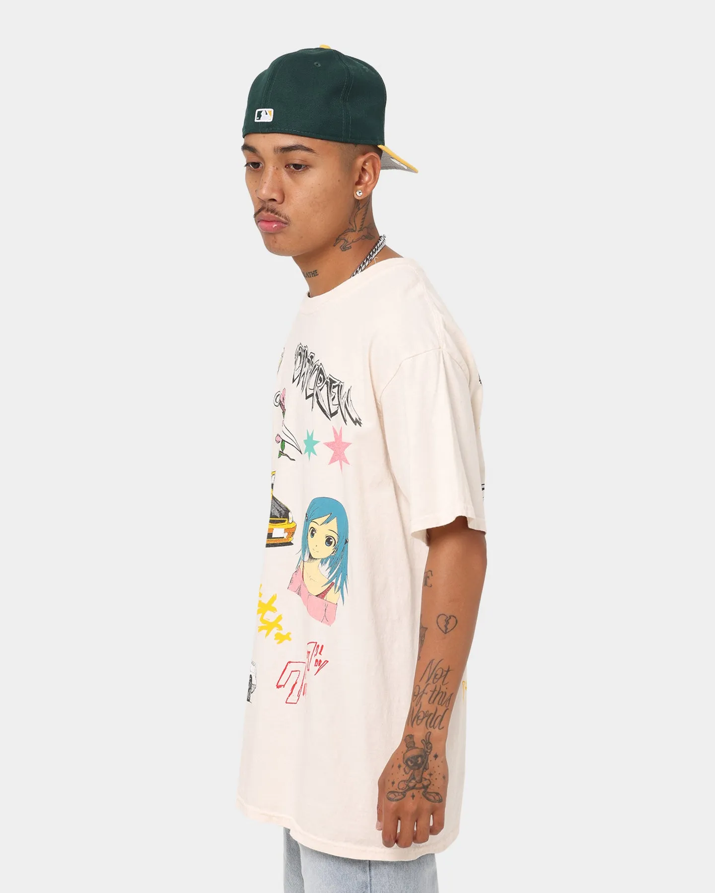 Goat Crew All Over Manga Vintage T-Shirt Off White