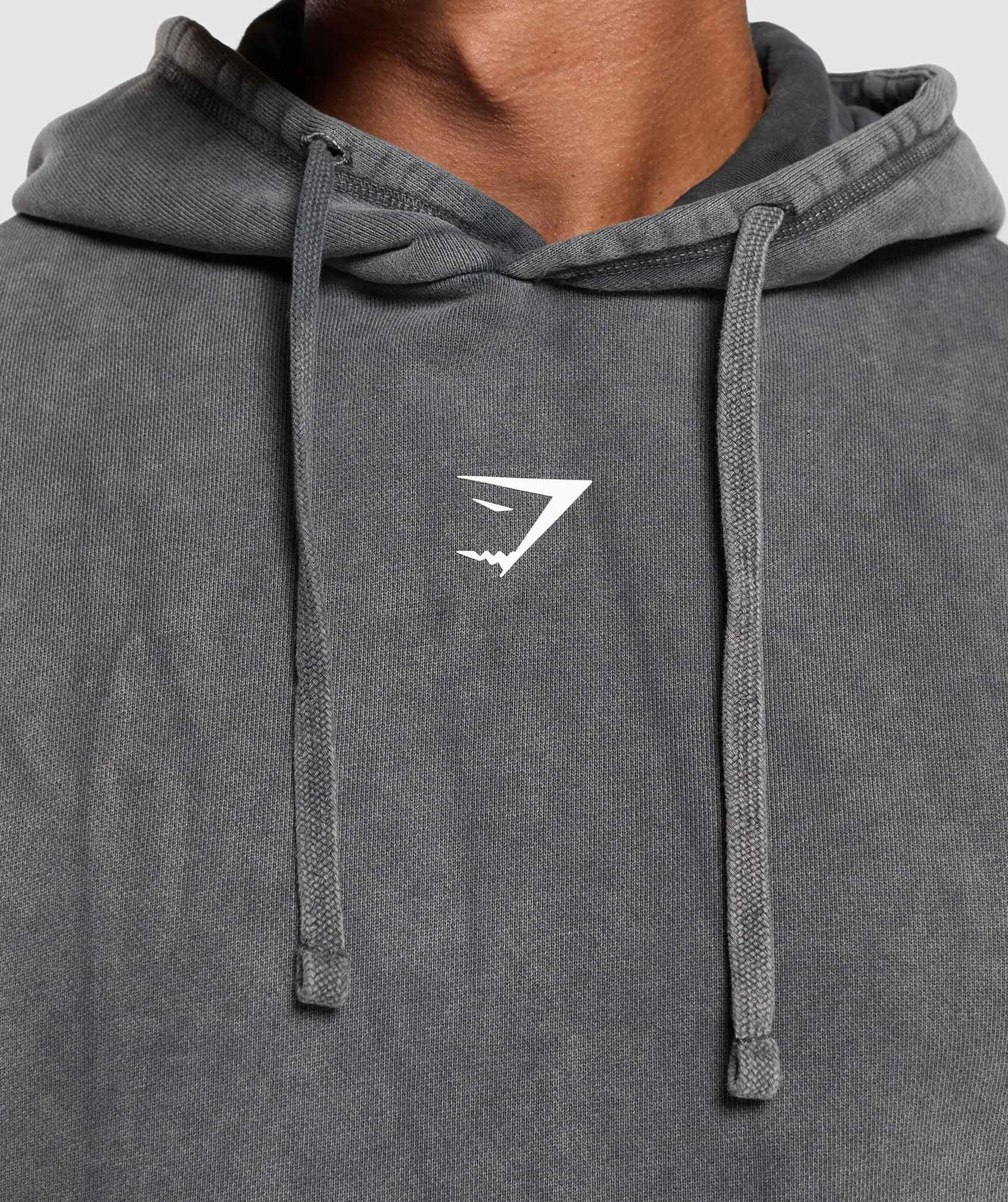 Gymshark Washed Drop Arm Sleeveless Hoodie - Black