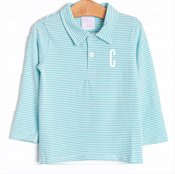 Levi Long Sleeve Top, Mint Stripe
