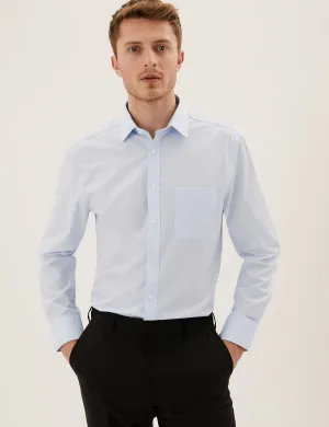M&S Mens L/S ( 65-35% ) Plain Formal Shirt T11/2329