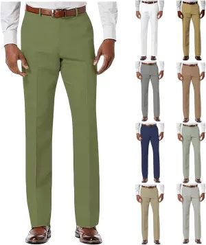 Men's Dress Pants Hemmed Casual Pants Vintage Straight Leg Fit Workwear Lightweight Suit Pants for Everyday