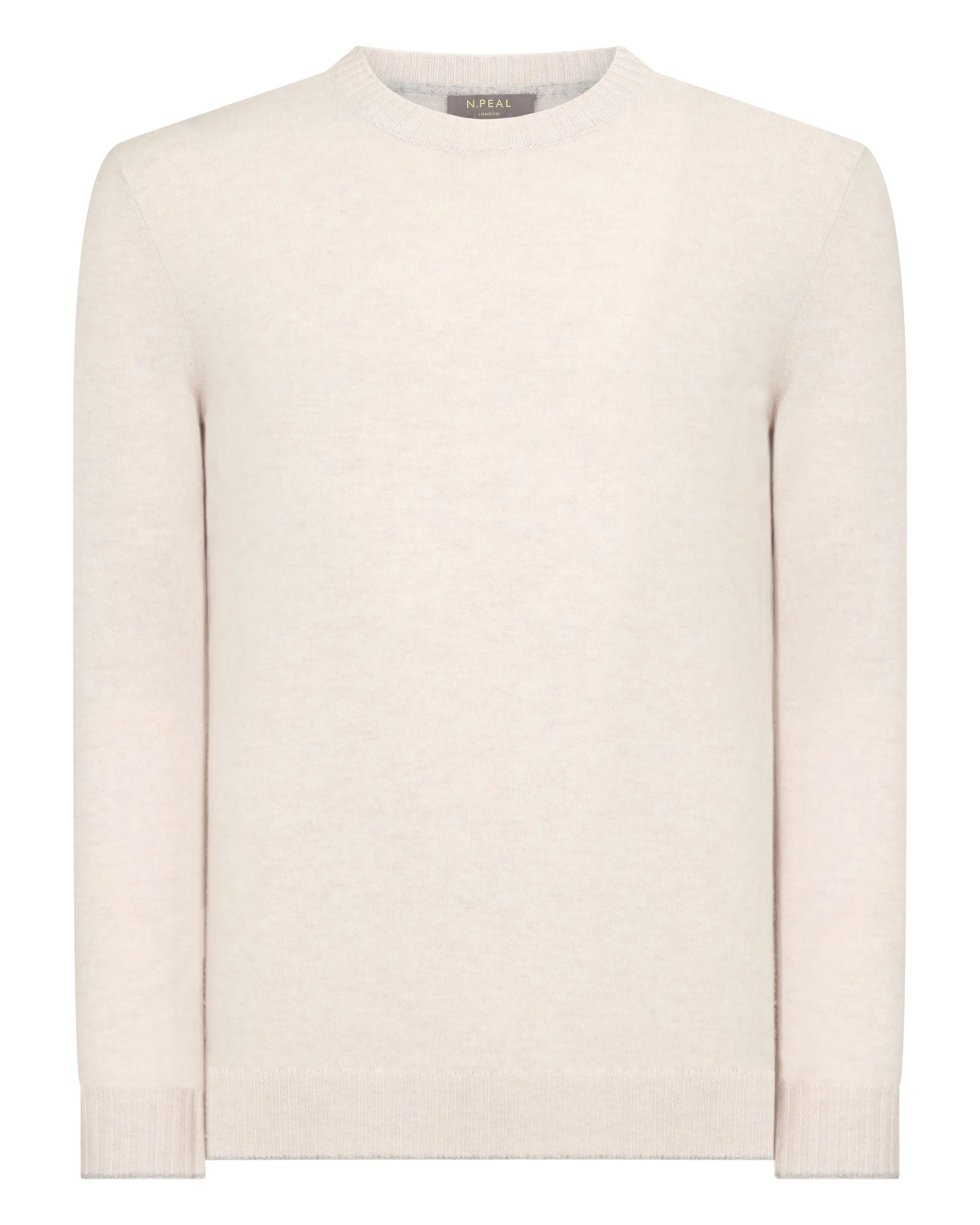 Men's Shoreditch Round Neck Cashmere Jumper Frost White