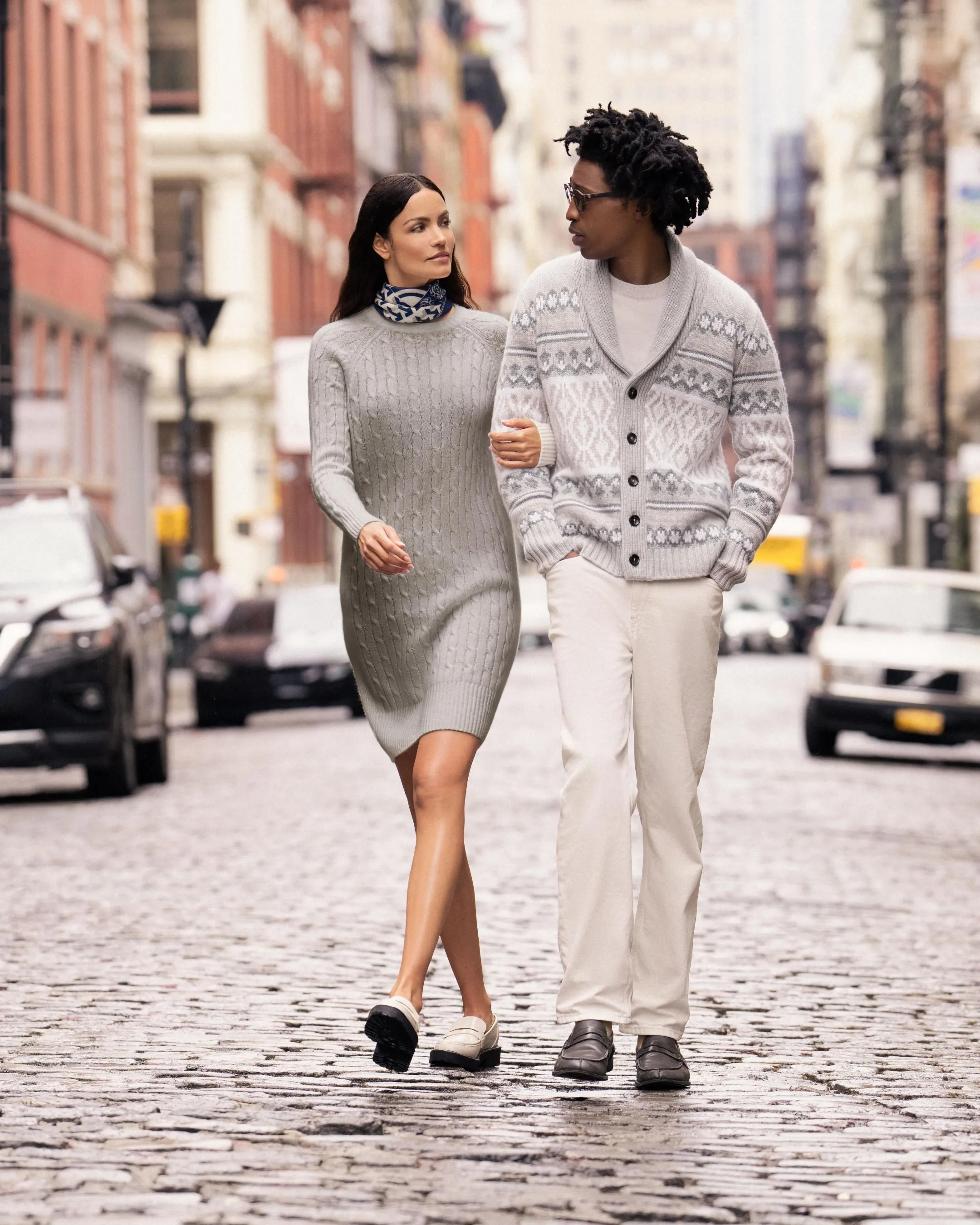 Men's Shoreditch Round Neck Cashmere Jumper Frost White