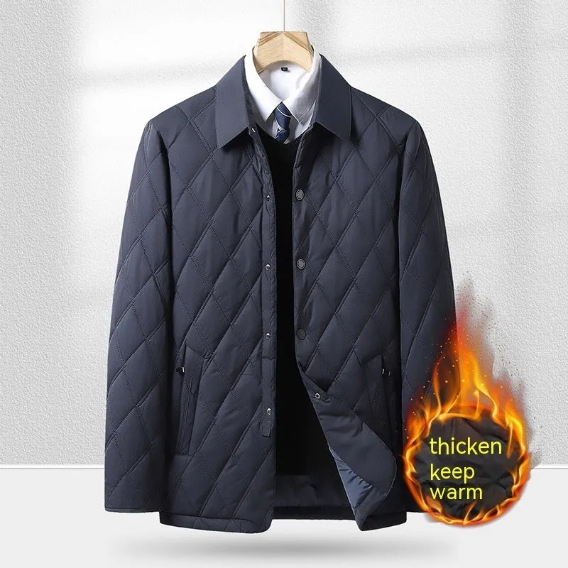 Middle-aged And Elderly Padded Jacket Warm Business Cotton-padded Casual Coat