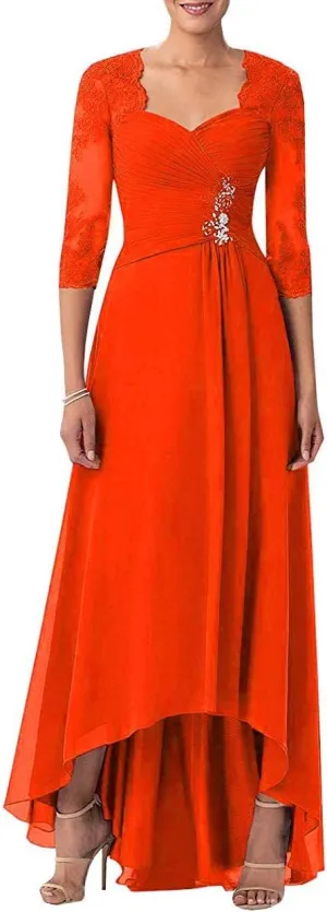 NABN Mother of The Bride Dress Chiffon Long Formal Evening Gowns Lace Wedding Guest Dresses for Women
