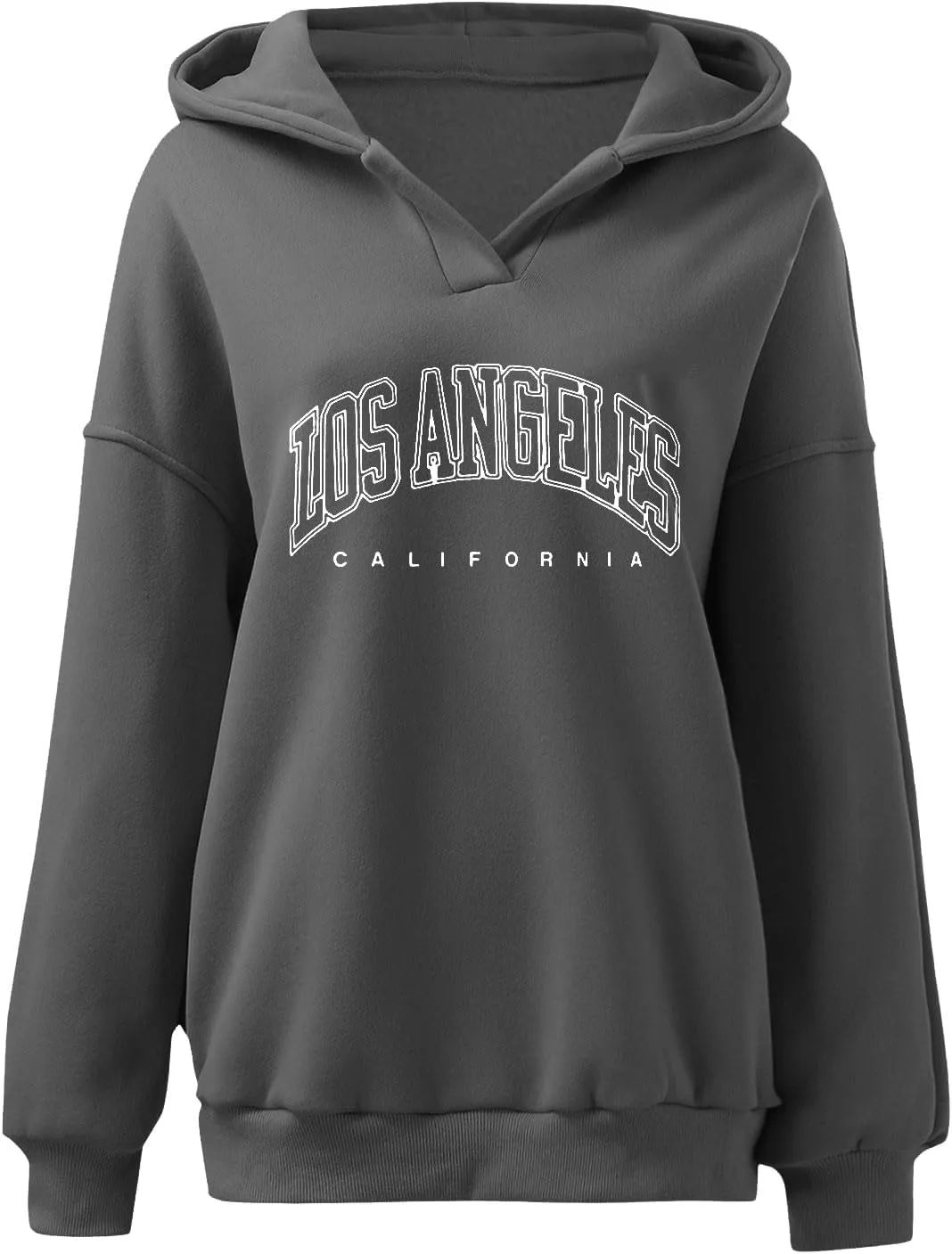 Oversized Hoodies for Women 2024 Long Sleeve V Neck Letter Printing Sweatshirts Fall Fashion Classic Pullover