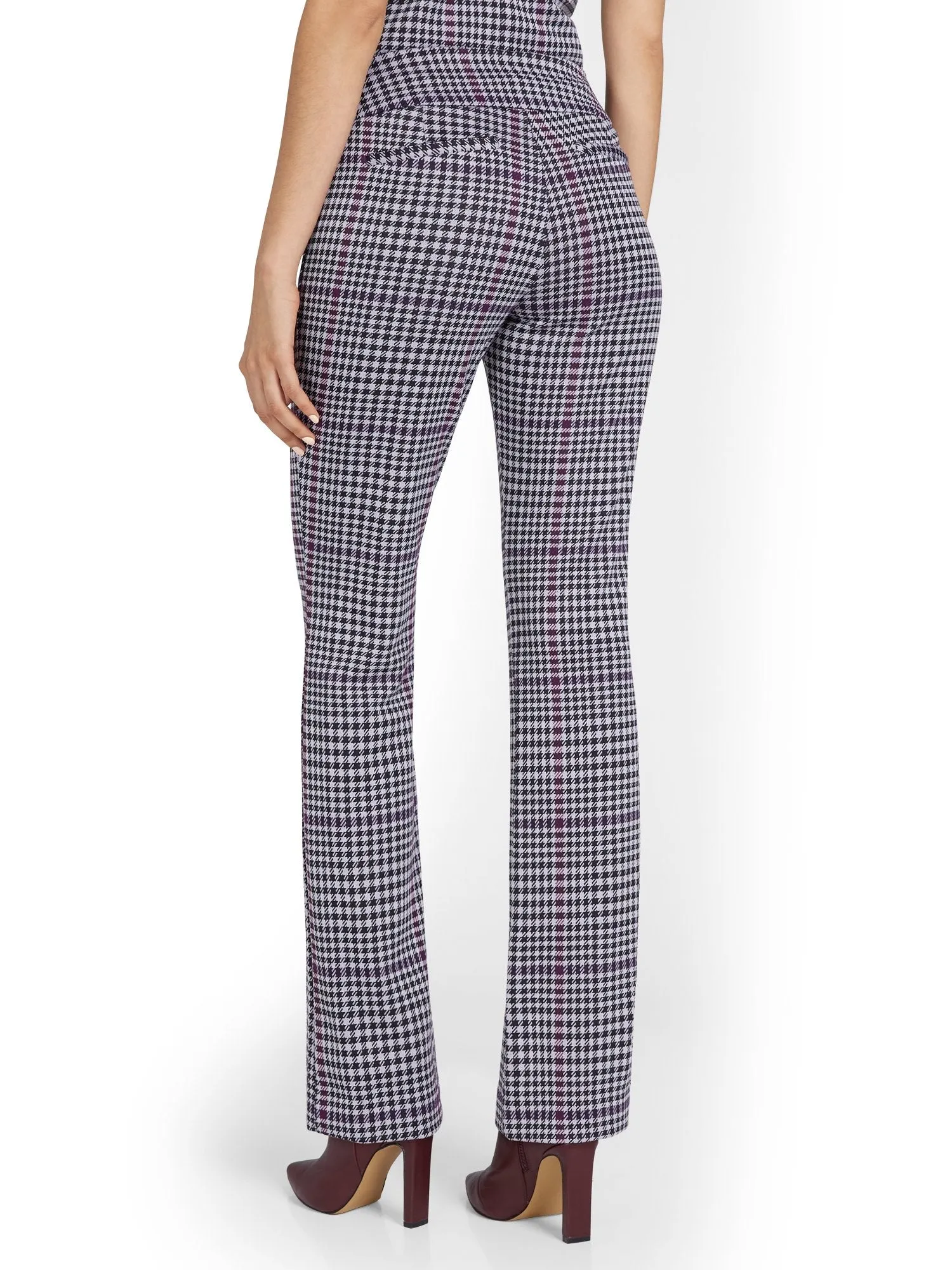 Petite Pull-On Houndstooth Bootcut Ponte Pant - Superflex