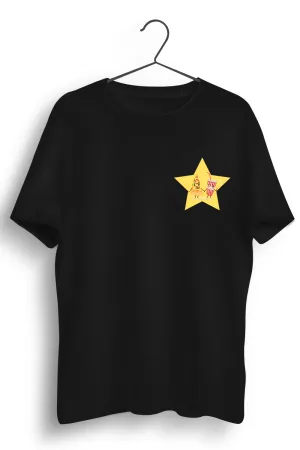 Pizza And Coke Graphic Printed Black Tshirt