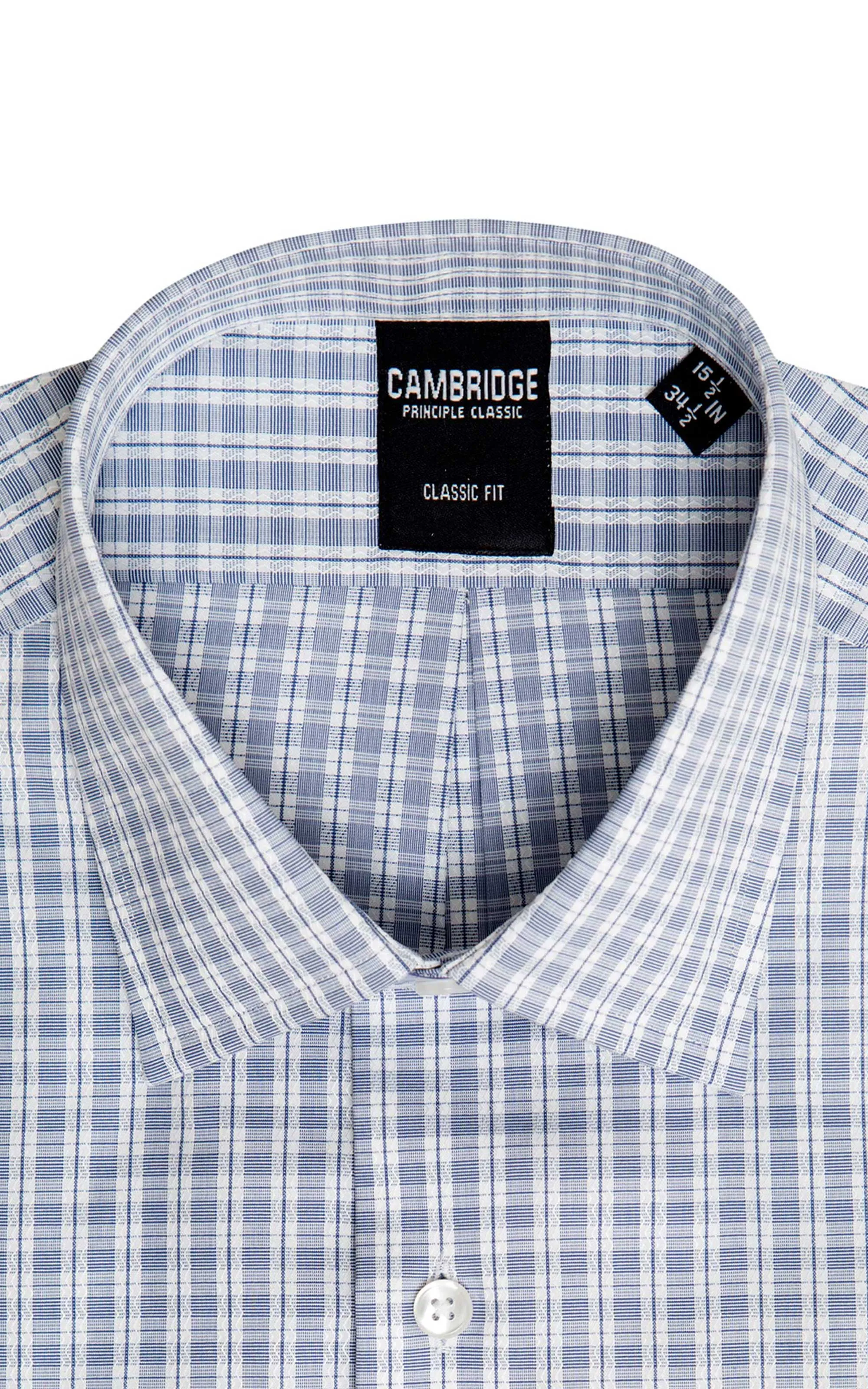 Pointed Collar Check Dress Shirt