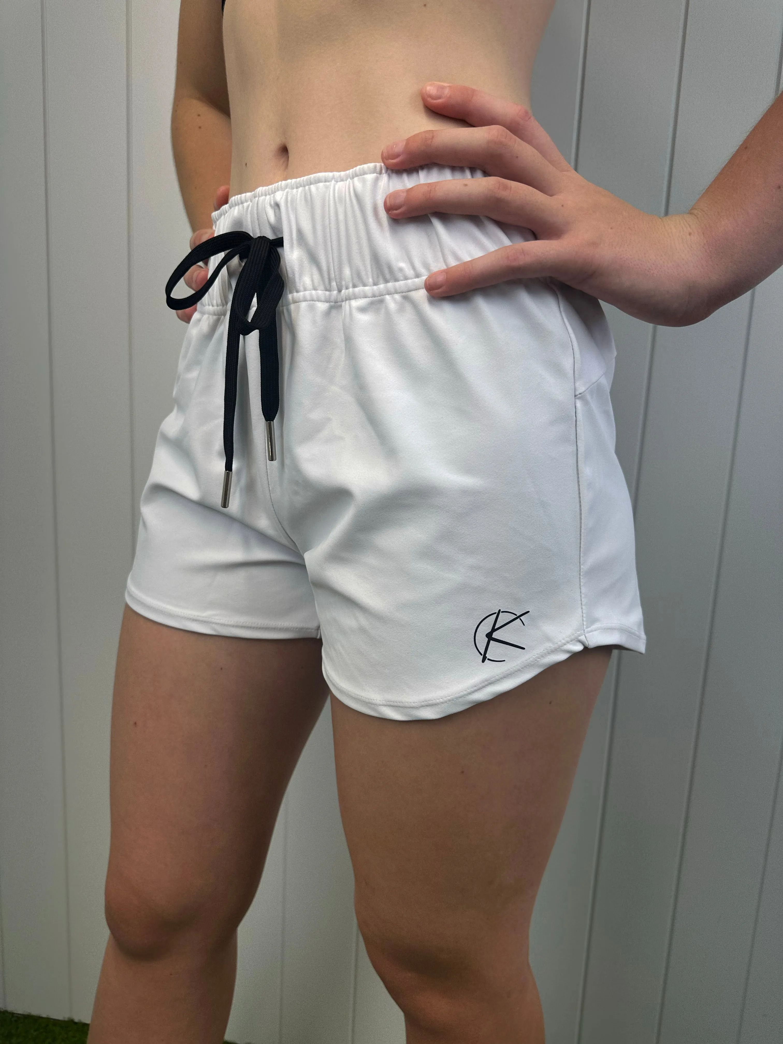 Poly Stretch Shorts (Youth) - White