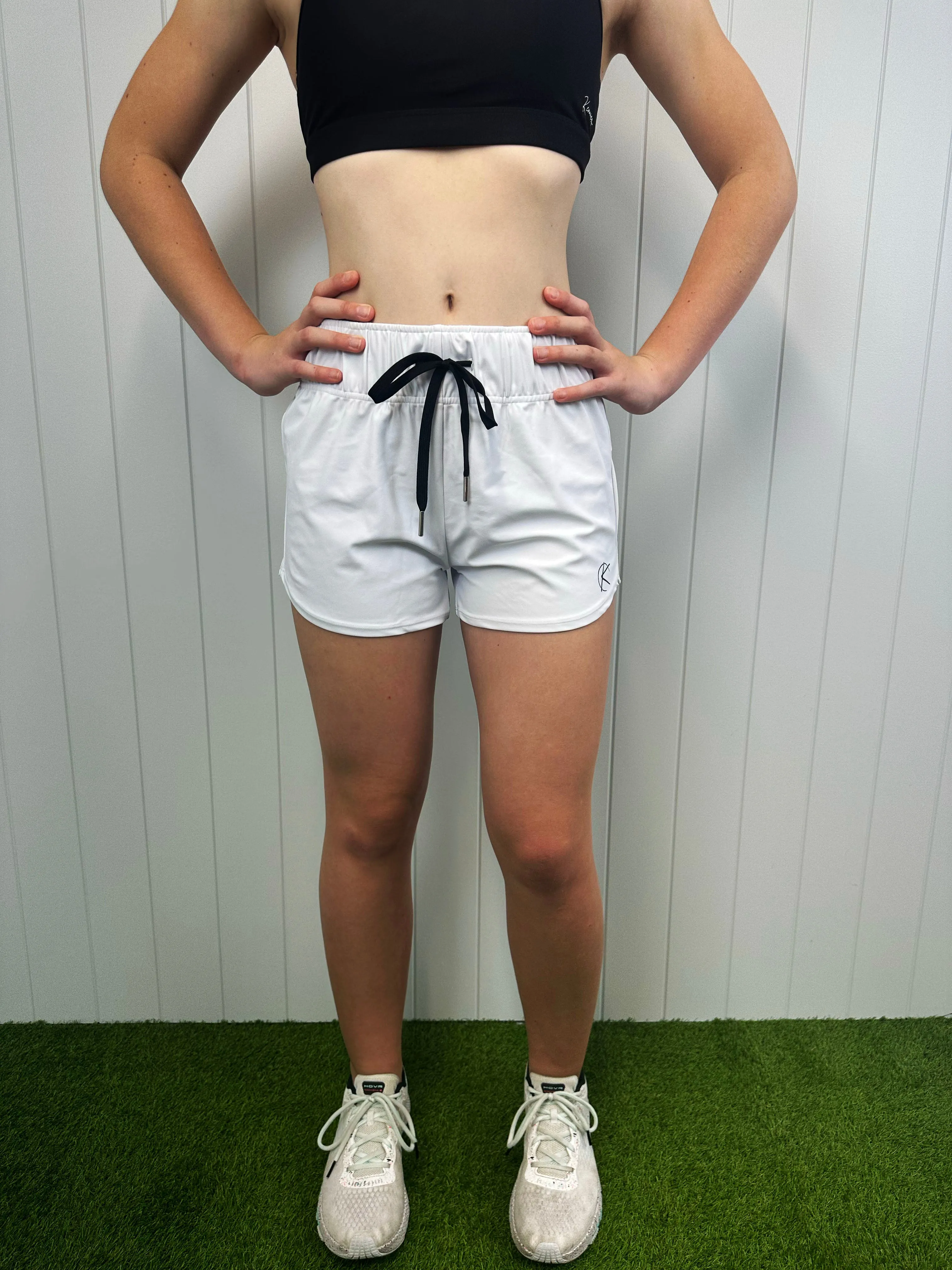 Poly Stretch Shorts (Youth) - White