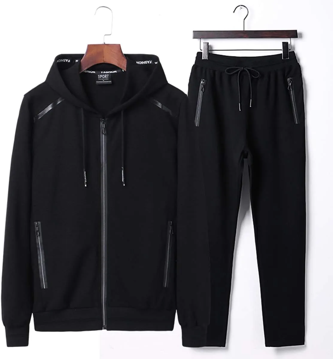 PRIJOUHE Men's Tracksuit Hooded Fitness Sport Suits Gym Hoodie 2 Piece Hoodies Joggers Sweatpants Sets Gym Jogging Tracksuits