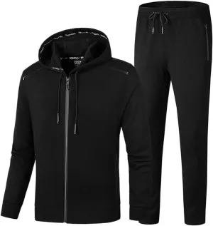 PRIJOUHE Men's Tracksuit Hooded Fitness Sport Suits Gym Hoodie 2 Piece Hoodies Joggers Sweatpants Sets Gym Jogging Tracksuits
