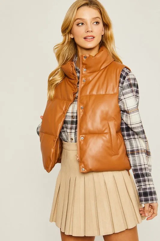 PU Padded Vest - Love Tree