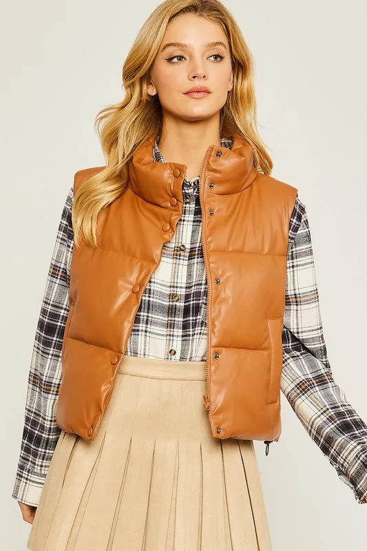 PU Padded Vest - Love Tree