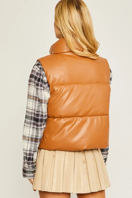 PU Padded Vest - Love Tree