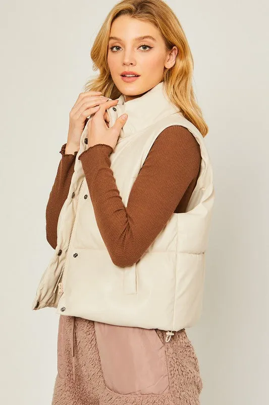 PU Padded Vest - Love Tree