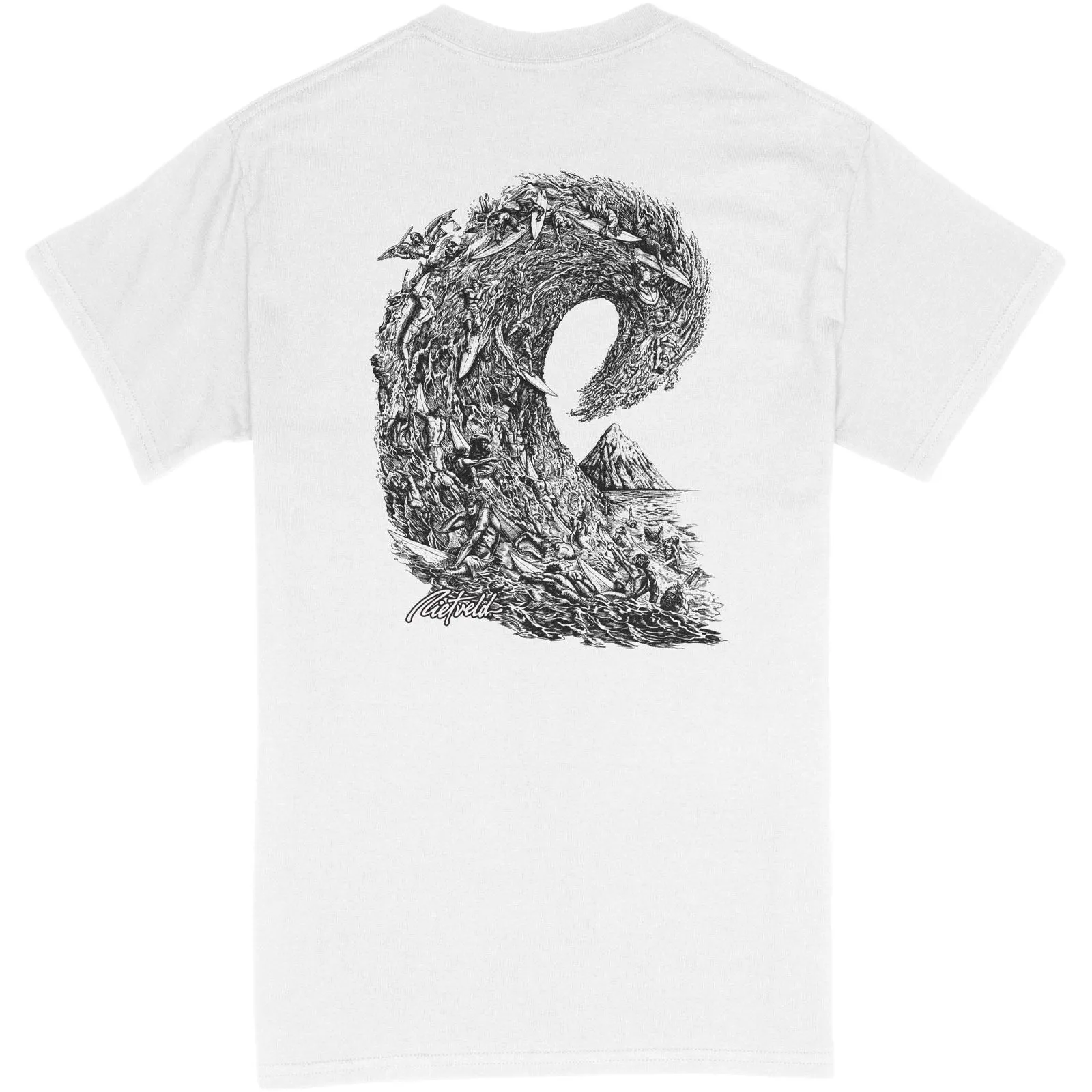 Rietveld Mens Surf Crowd Classic T-Shirt - White