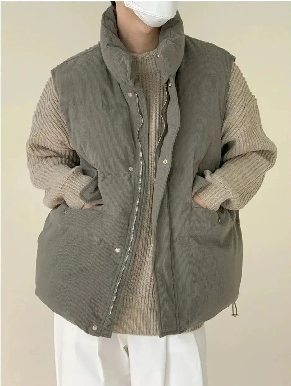 Sleeveless Padded Cotton Jacket Vest