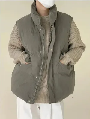 Sleeveless Padded Cotton Jacket Vest